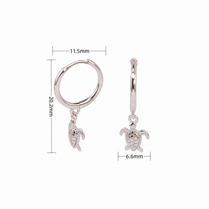 1 Pair Simple Style Tortoise Sterling Silver Plating White Gold Plated Gold Plated Drop Earrings