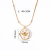 Casual Simple Style Angel Butterfly Copper Plating Shell Copper Zircon 18k Gold Plated Pendant Necklace