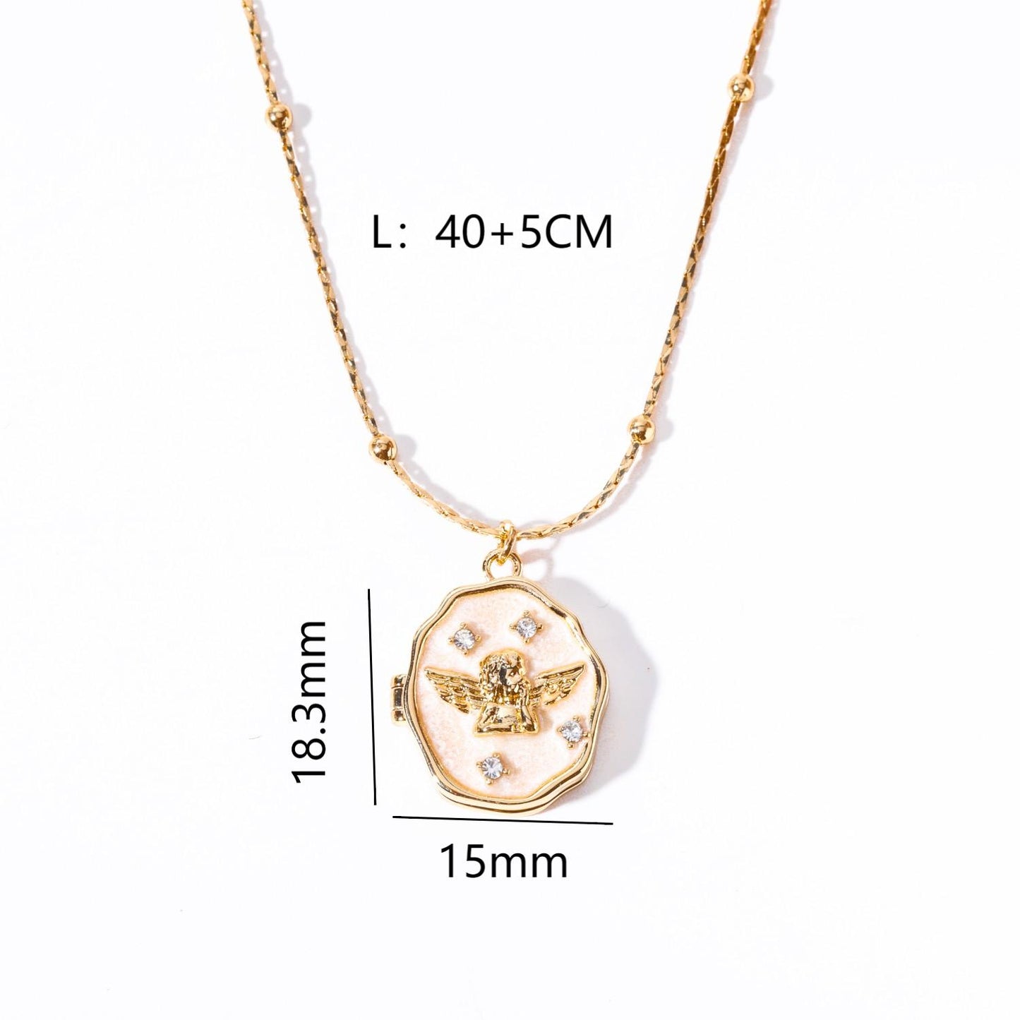 Casual Simple Style Angel Butterfly Copper Plating Shell Copper Zircon 18k Gold Plated Pendant Necklace