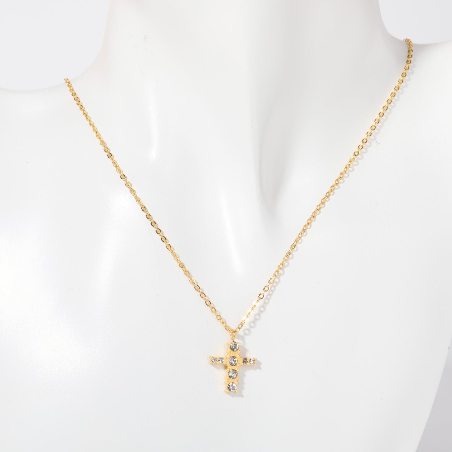 201 Stainless Steel 304 Stainless Steel Cotton Webbing Casual Streetwear Plating Cross Pendant Necklace