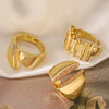 Wholesale Simple Style Geometric Solid Color Copper Inlay 18K Gold Plated Zircon Open Rings