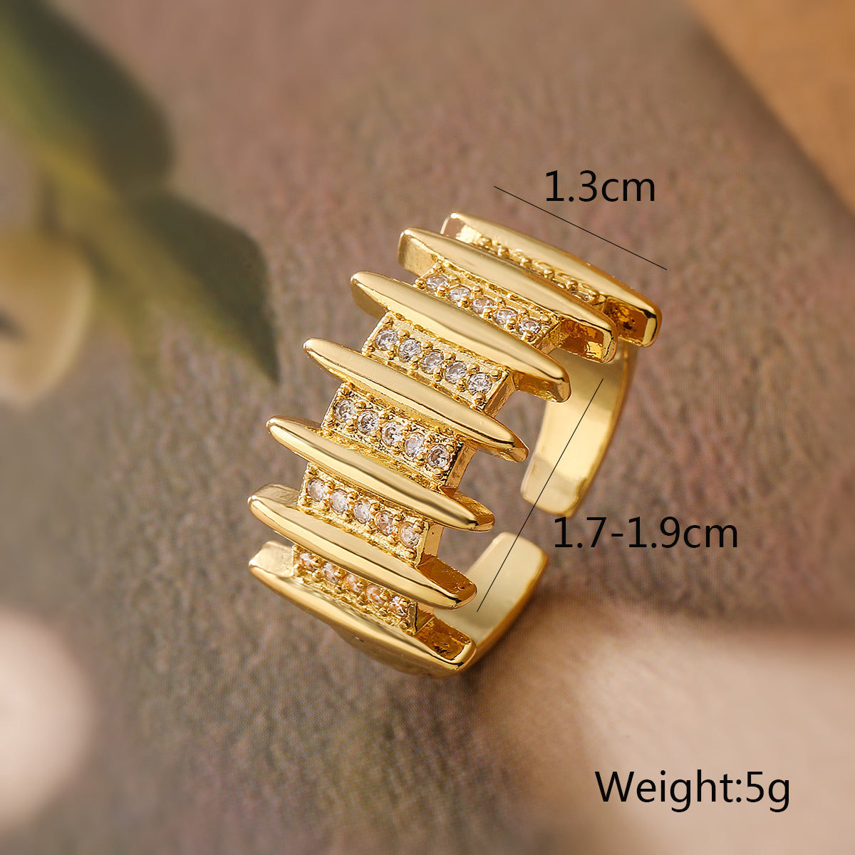 Wholesale Simple Style Geometric Solid Color Copper Inlay 18K Gold Plated Zircon Open Rings