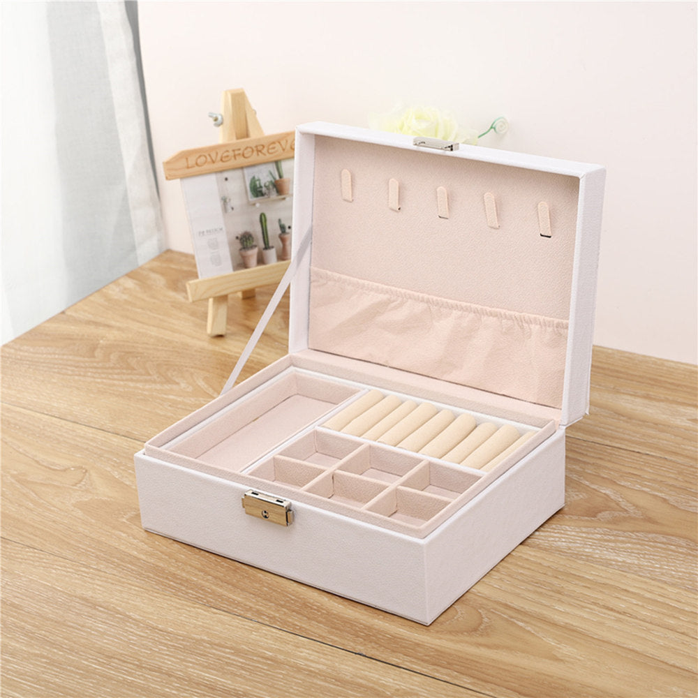 Basic Square Solid Color Pu Leather Flocking Jewelry Boxes