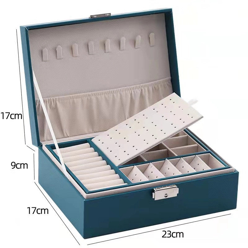 Basic Square Solid Color Pu Leather Flocking Jewelry Boxes