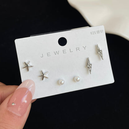 3 Pairs Fashion Geometric Alloy Plating Women's Ear Studs