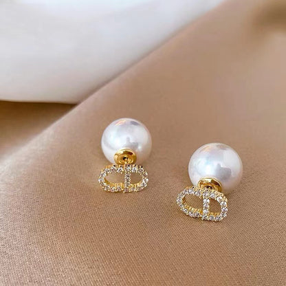 1 Pair Modern Style Simple Style Heart Shape Flower Bow Knot Inlay Alloy Rhinestones Drop Earrings Ear Studs