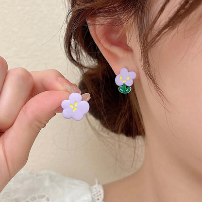 1 Pair Modern Style Simple Style Heart Shape Flower Bow Knot Inlay Alloy Rhinestones Drop Earrings Ear Studs