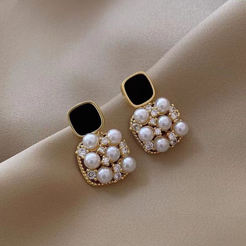 1 Pair Modern Style Simple Style Heart Shape Flower Bow Knot Inlay Alloy Rhinestones Drop Earrings Ear Studs