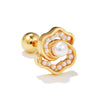 Fashion Star Brass Inlay Zircon Ear Studs 1 Piece