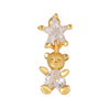 Fashion Star Brass Inlay Zircon Ear Studs 1 Piece