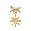 Fashion Star Brass Inlay Zircon Ear Studs 1 Piece