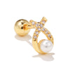 Fashion Star Brass Inlay Zircon Ear Studs 1 Piece