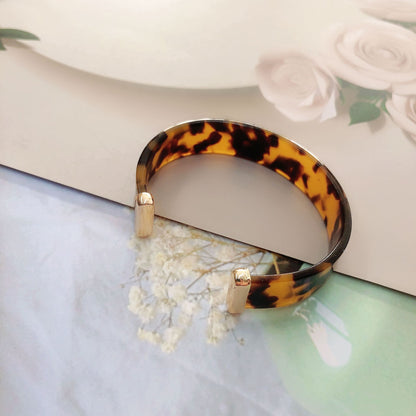 Bohemian Leopard Arylic Resin Wholesale Cuff Bracelets