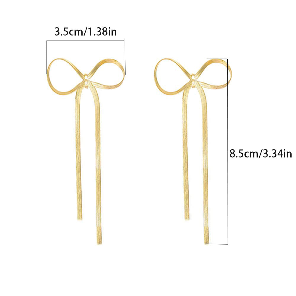 1 Pair Casual Sweet Bow Knot Titanium Steel Gold Plated Silver Plated Drop Earrings