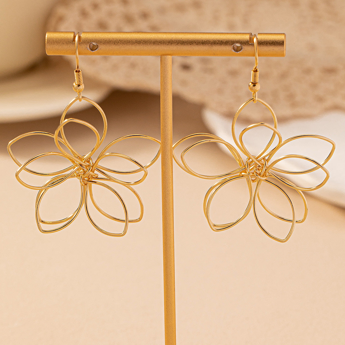 1 Pair IG Style Elegant Lady Flower Iron Drop Earrings