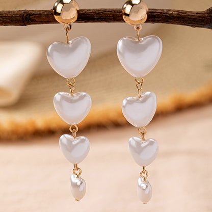 1 Pair Elegant Lady Modern Style Heart Shape Plastic Iron Drop Earrings