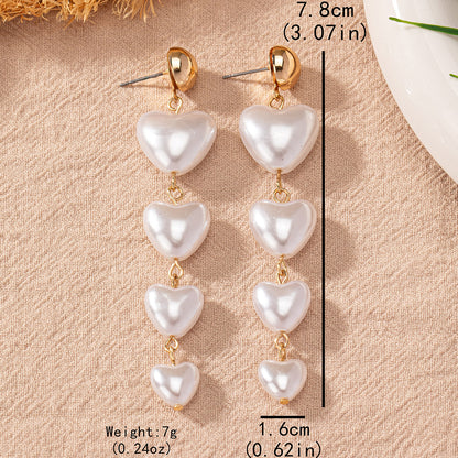 1 Pair Elegant Lady Modern Style Heart Shape Plastic Iron Drop Earrings