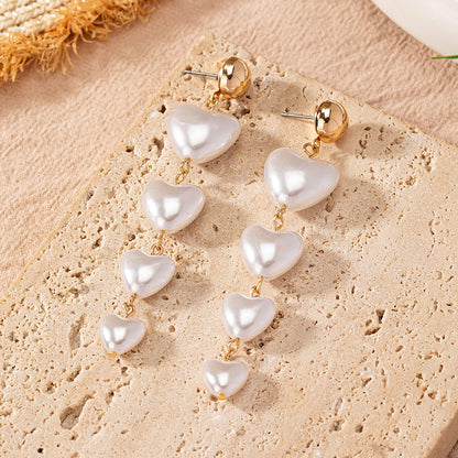 1 Pair Elegant Lady Modern Style Heart Shape Plastic Iron Drop Earrings