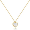 Elegant Lady Heart Shape Stainless Steel Plating Inlay Agate 18k Gold Plated Pendant Necklace