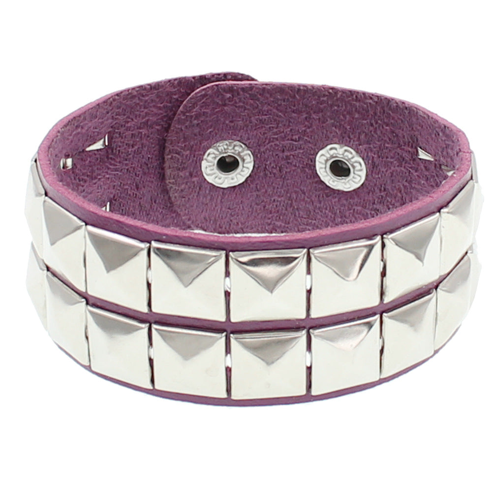 Punk Geometric Pu Leather Unisex Bangle