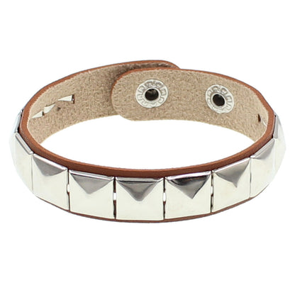 Punk Square Pu Leather Metal Unisex Bangle