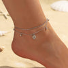 Casual Beach Geometric Snake Copper Layered Inlay Zircon 18K Gold Plated Women's Anklet