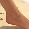 Casual Beach Geometric Snake Copper Layered Inlay Zircon 18K Gold Plated Women's Anklet