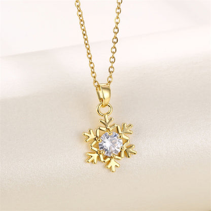 201 Stainless Steel Brass 18K Gold Plated Shiny Plating Inlay Cross Water Droplets Heart Shape Zircon Pendant Necklace