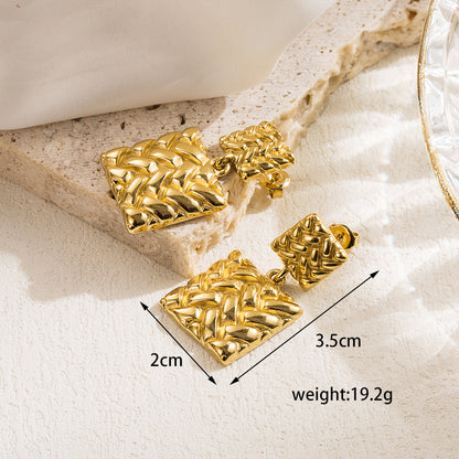 1 Pair Casual Heart Shape Solid Color Plating Stainless Steel 14k Gold Plated Ear Studs