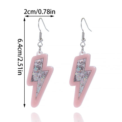 1 Pair Simple Style Lightning Arylic Drop Earrings