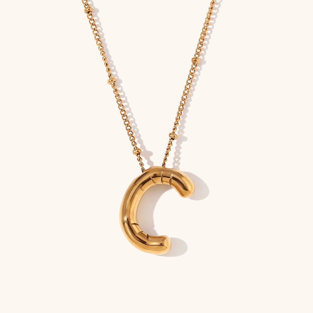 304 Stainless Steel 18K Gold Plated Casual Classic Style Plating Letter Pendant Necklace