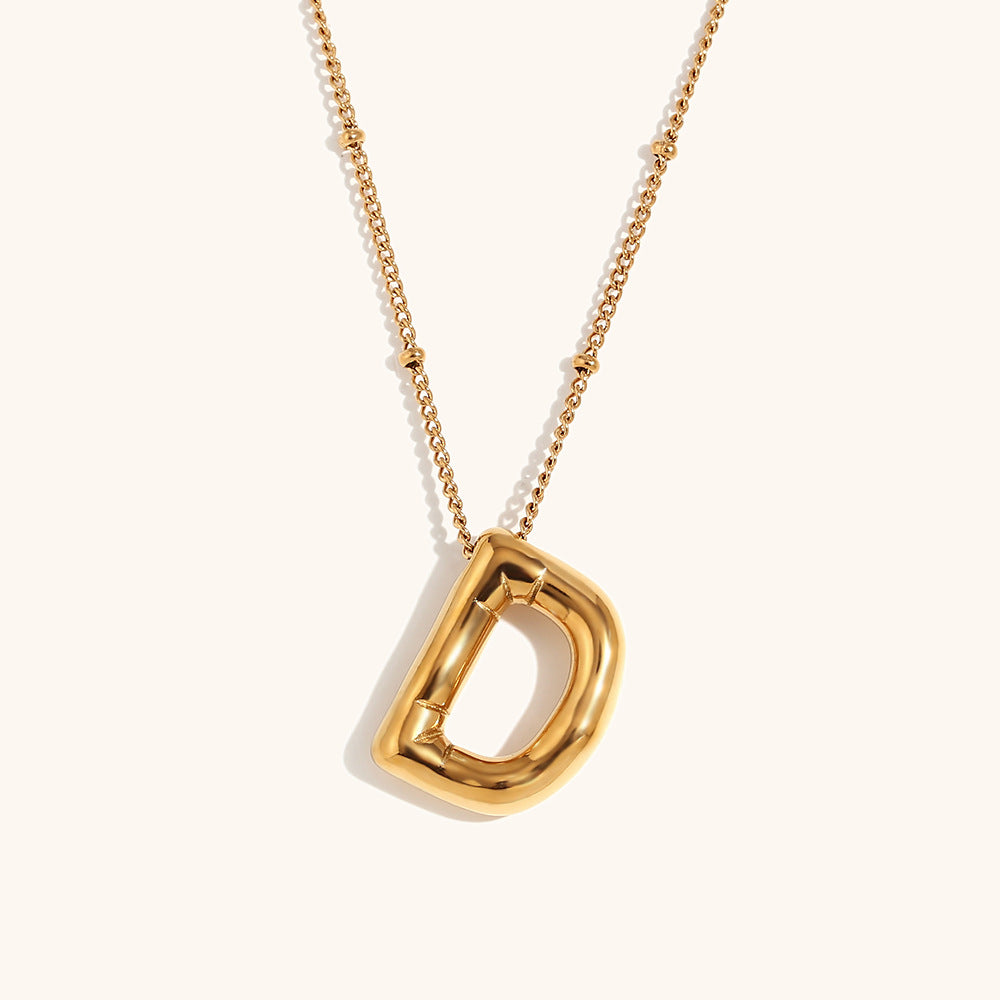 304 Stainless Steel 18K Gold Plated Casual Classic Style Plating Letter Pendant Necklace