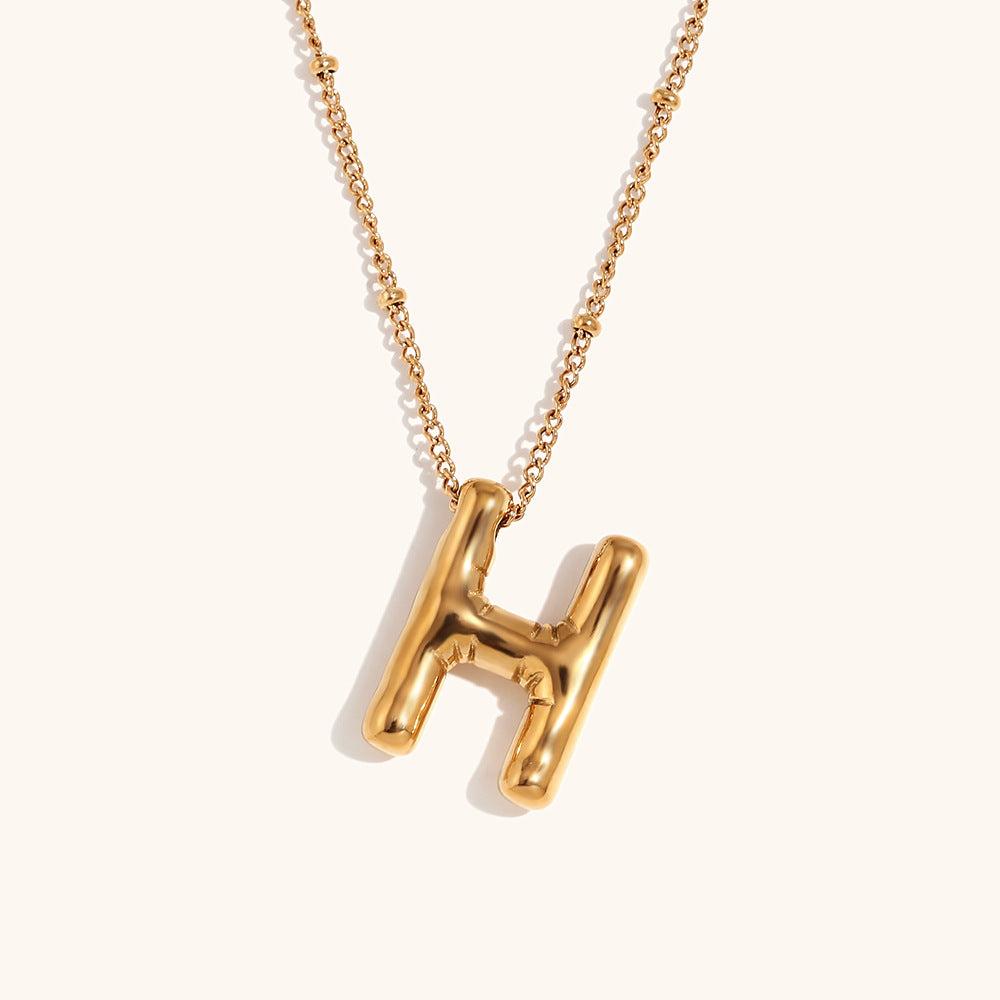 304 Stainless Steel 18K Gold Plated Casual Classic Style Plating Letter Pendant Necklace