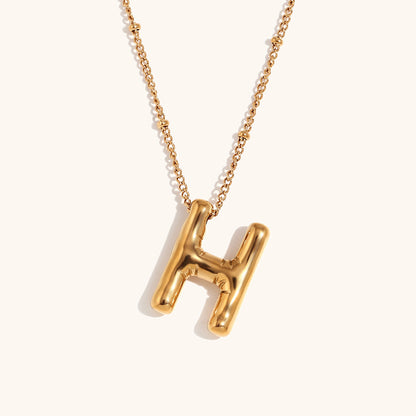 304 Stainless Steel 18K Gold Plated Casual Classic Style Plating Letter Pendant Necklace