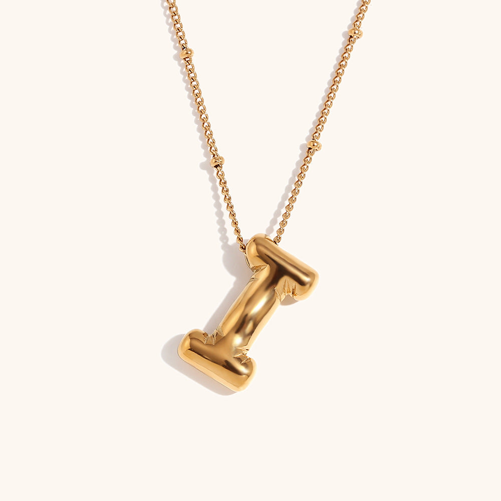 304 Stainless Steel 18K Gold Plated Casual Classic Style Plating Letter Pendant Necklace