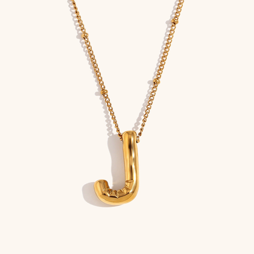 304 Stainless Steel 18K Gold Plated Casual Classic Style Plating Letter Pendant Necklace