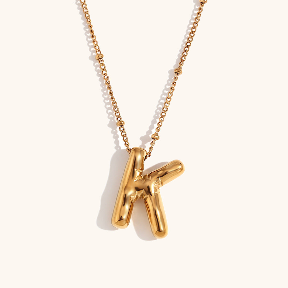 304 Stainless Steel 18K Gold Plated Casual Classic Style Plating Letter Pendant Necklace