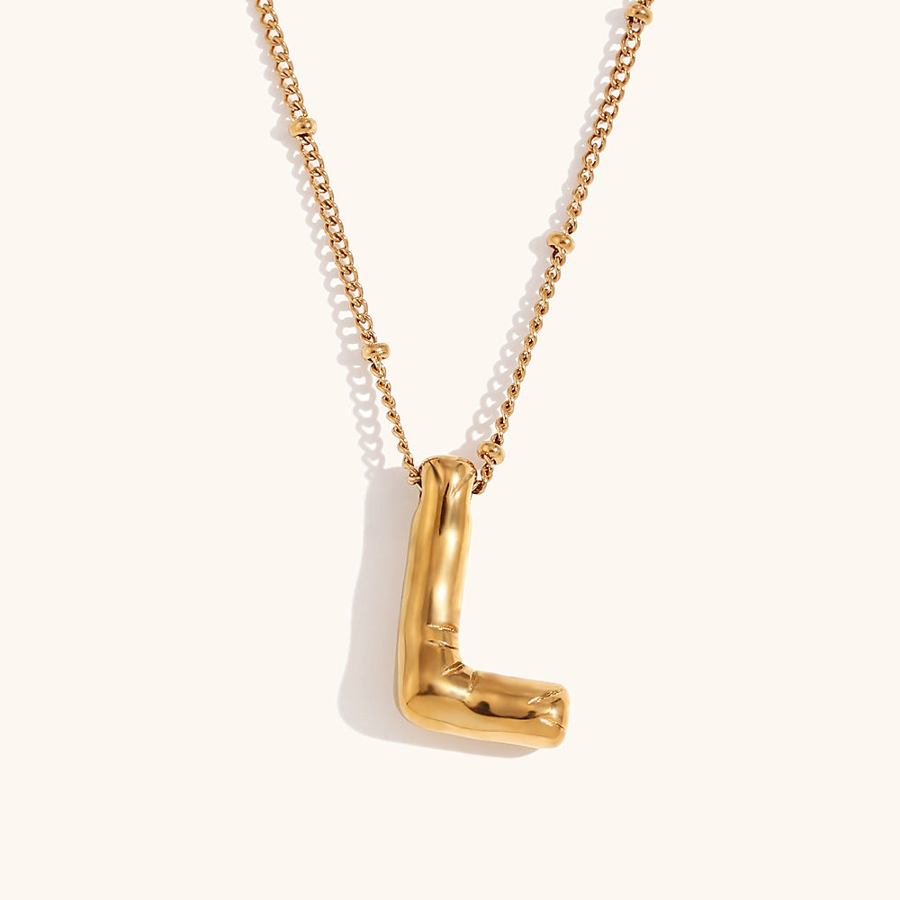 304 Stainless Steel 18K Gold Plated Casual Classic Style Plating Letter Pendant Necklace