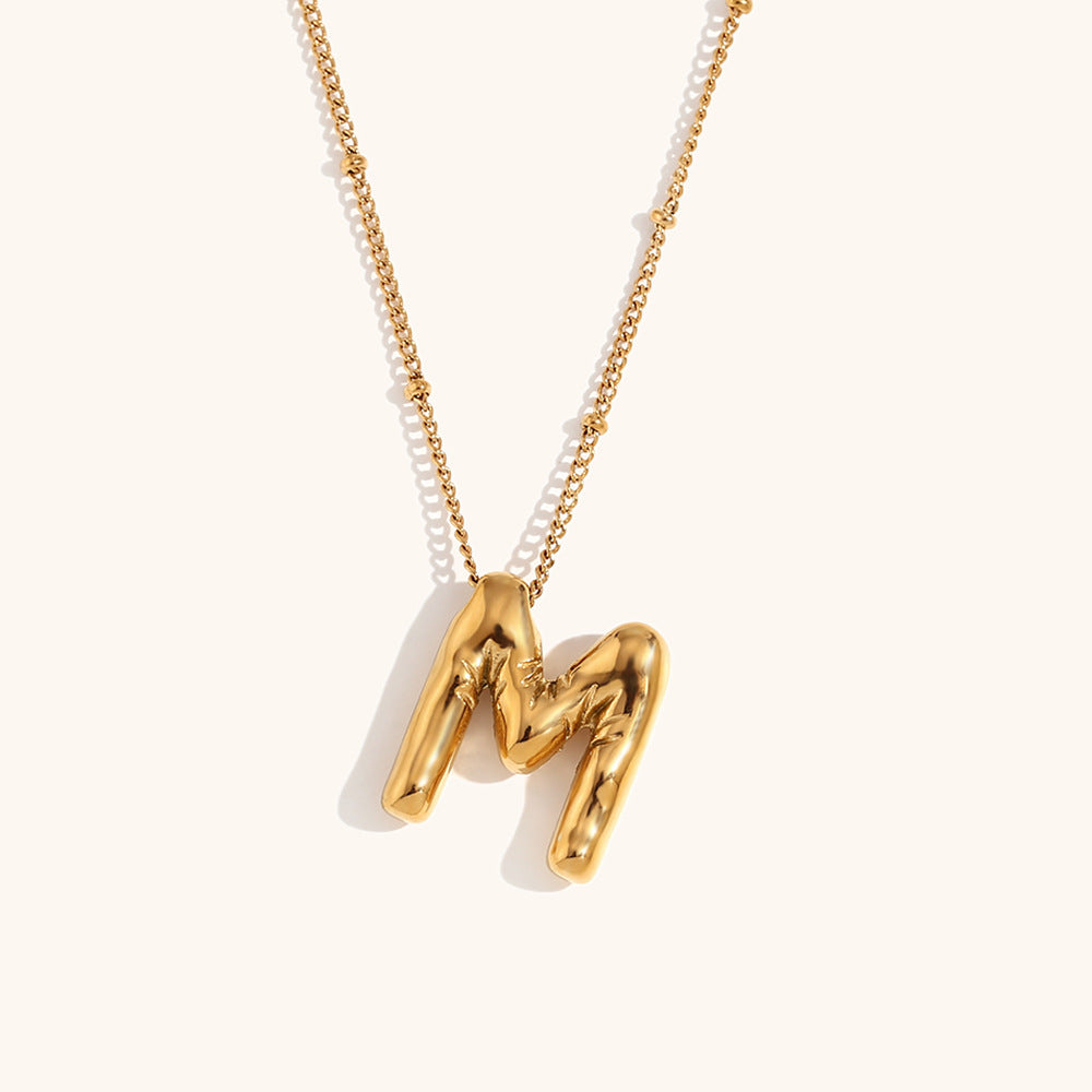 304 Stainless Steel 18K Gold Plated Casual Classic Style Plating Letter Pendant Necklace