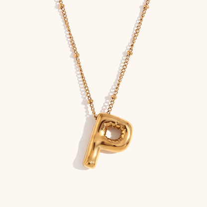 304 Stainless Steel 18K Gold Plated Casual Classic Style Plating Letter Pendant Necklace