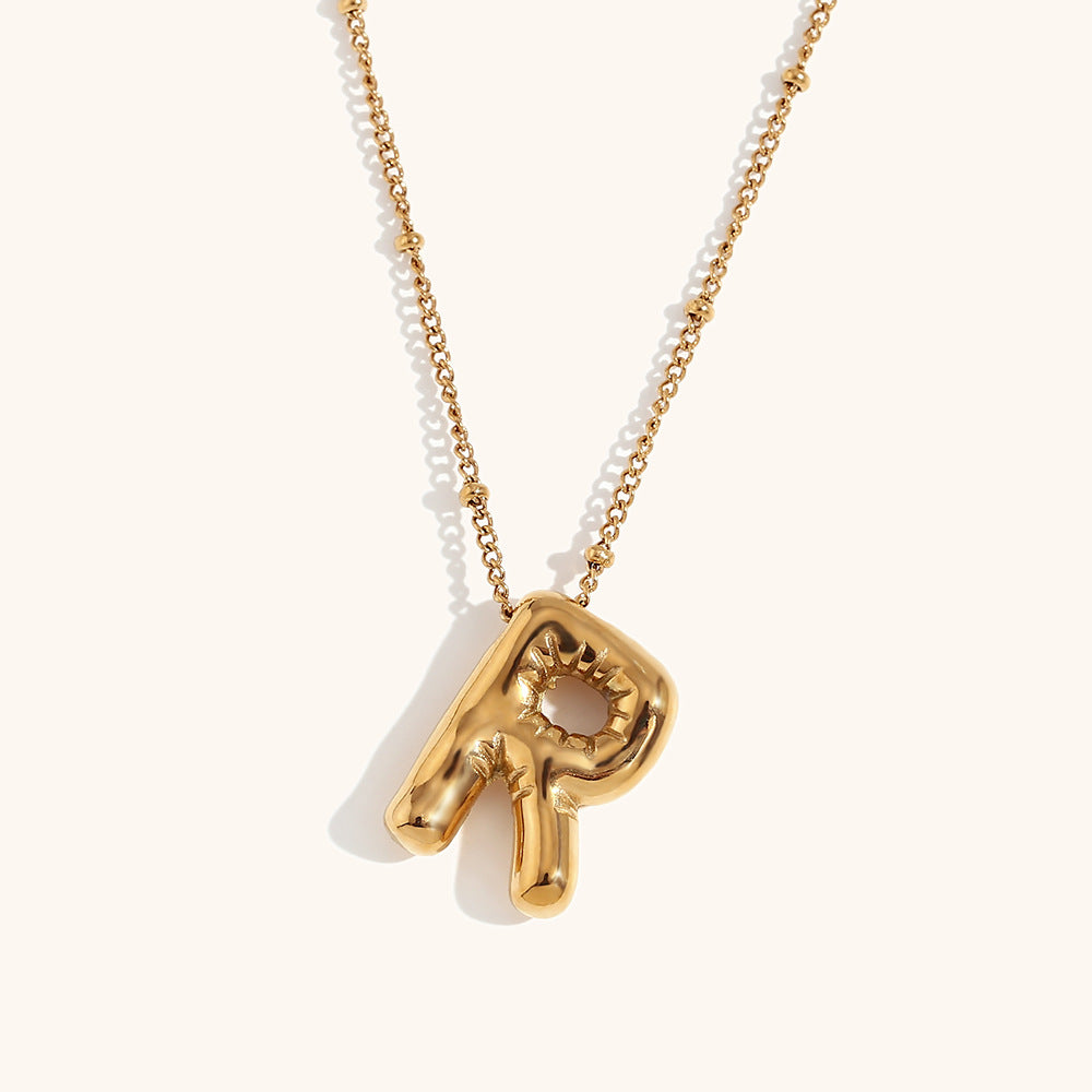 304 Stainless Steel 18K Gold Plated Casual Classic Style Plating Letter Pendant Necklace