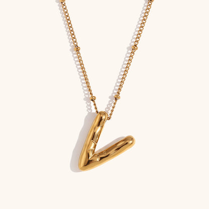 304 Stainless Steel 18K Gold Plated Casual Classic Style Plating Letter Pendant Necklace