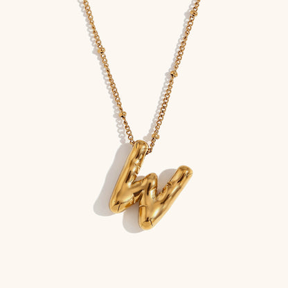 304 Stainless Steel 18K Gold Plated Casual Classic Style Plating Letter Pendant Necklace