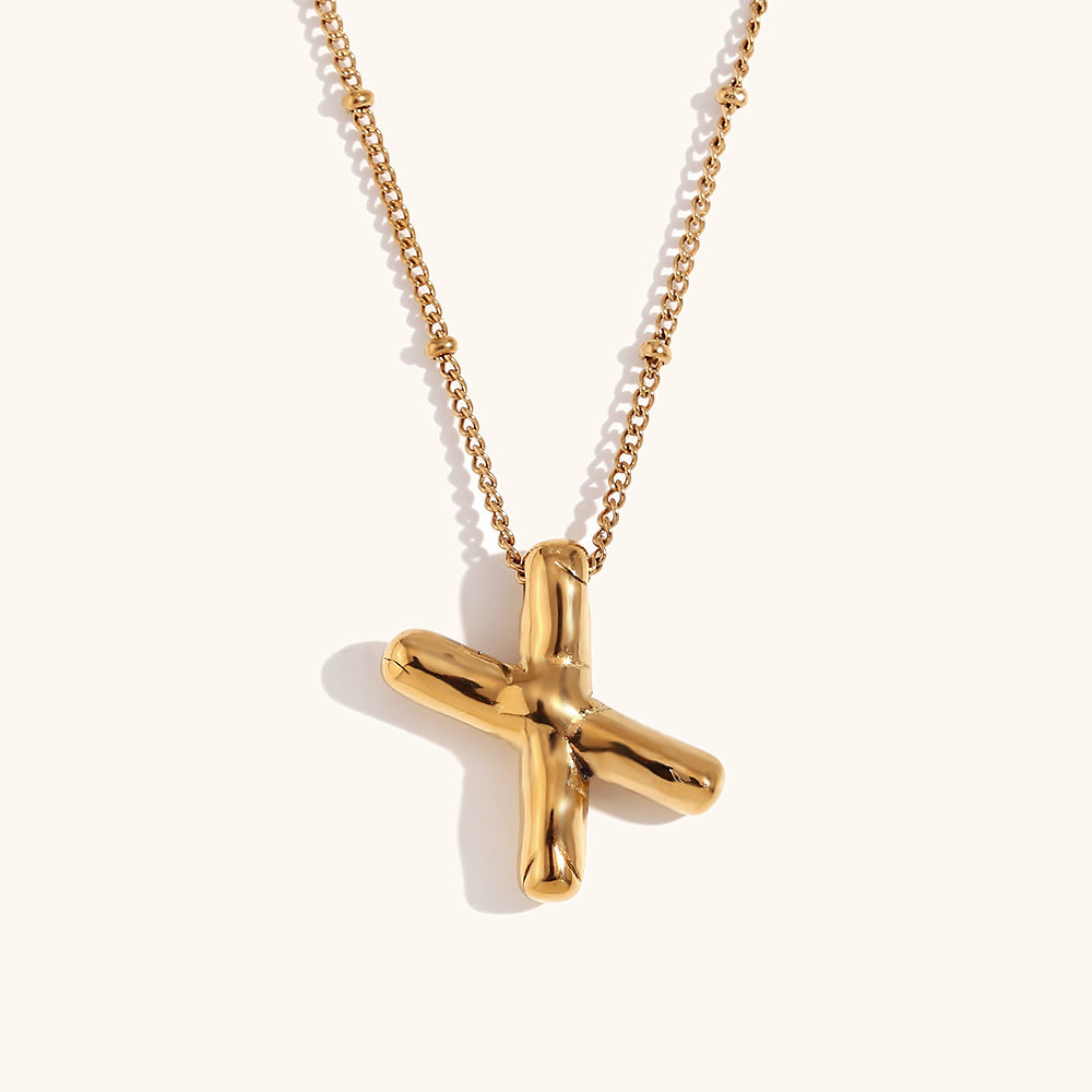 304 Stainless Steel 18K Gold Plated Casual Classic Style Plating Letter Pendant Necklace