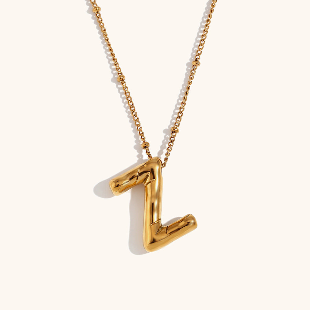 304 Stainless Steel 18K Gold Plated Casual Classic Style Plating Letter Pendant Necklace