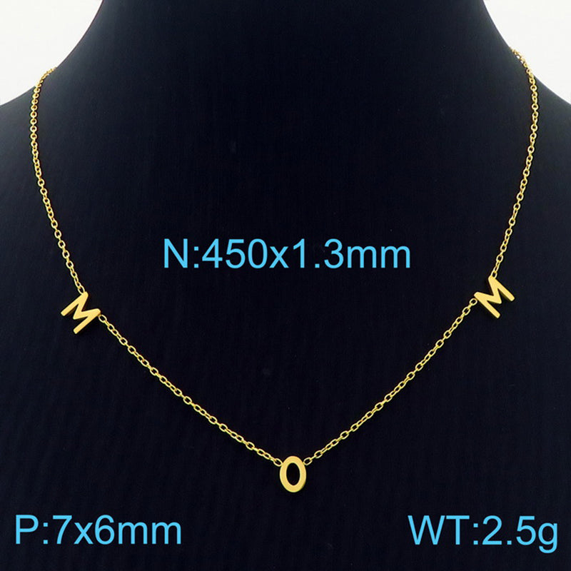 Titanium Steel Simple Style Letter Plating Necklace