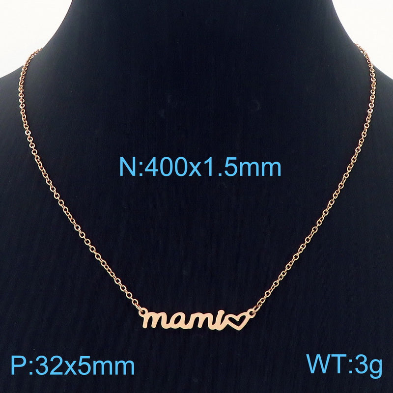 Titanium Steel Simple Style Letter Plating Necklace