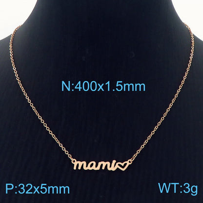 Titanium Steel Simple Style Letter Plating Necklace