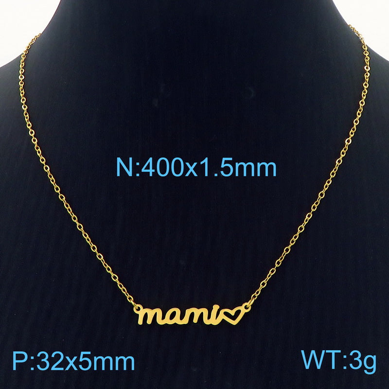 Titanium Steel Simple Style Letter Plating Necklace