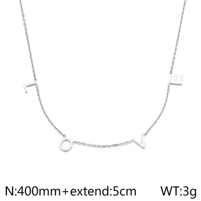 Titanium Steel Simple Style Letter Plating Necklace